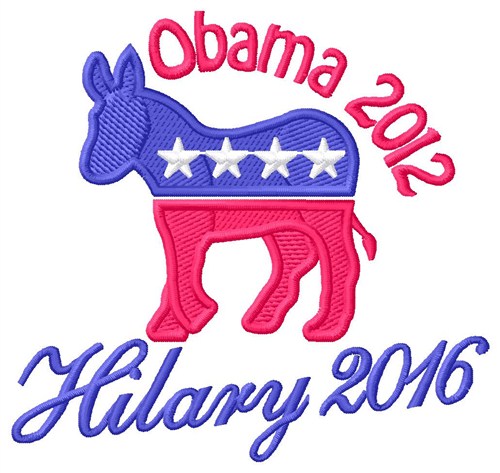 Obama - Hilary Machine Embroidery Design