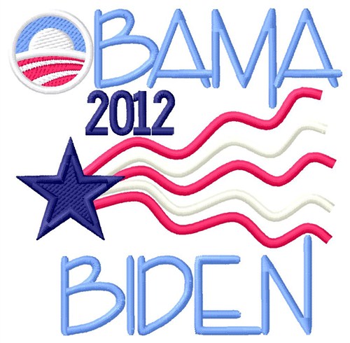 Obama Biden 2012 Machine Embroidery Design