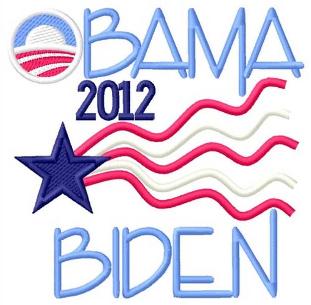 Picture of Obama Biden 2012 Machine Embroidery Design