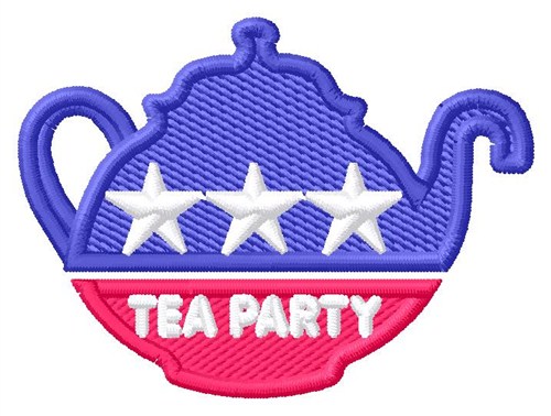 Tea Party Logo Machine Embroidery Design