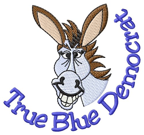 True Blue Democrat Machine Embroidery Design