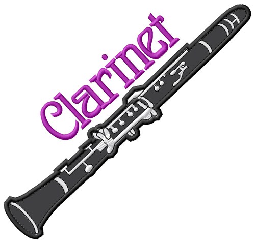 Clarinet Machine Embroidery Design
