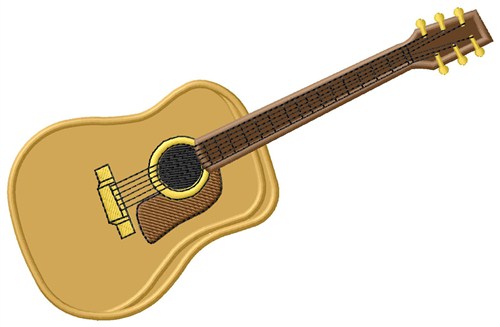 Acoustic Guitar Machine Embroidery Design