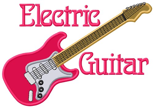 Electric Guitar Machine Embroidery Design