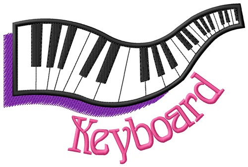 Wavy Keyboard Machine Embroidery Design