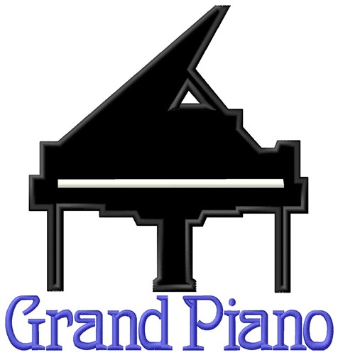 Grand Piano Machine Embroidery Design