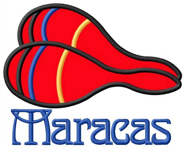 Picture of Red Maracas Machine Embroidery Design