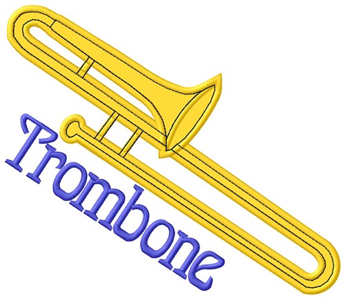 Trombone Machine Embroidery Design