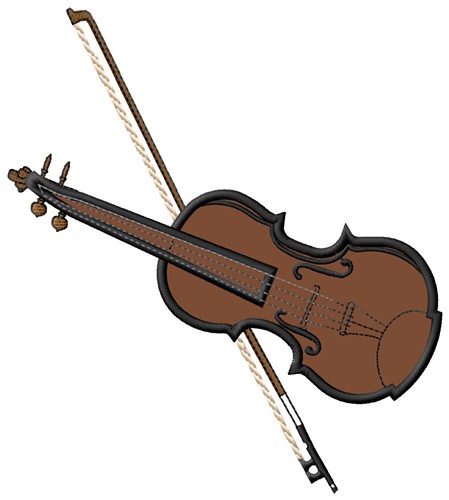 Violin & Bow Machine Embroidery Design