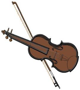 Picture of Violin & Bow Machine Embroidery Design