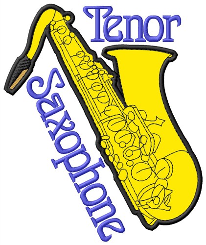 Tenor Saxophone Machine Embroidery Design