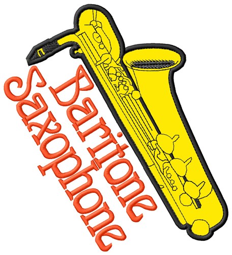 Baritone Saxophone Machine Embroidery Design