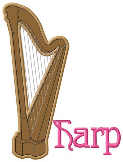 Picture of Harp Machine Embroidery Design