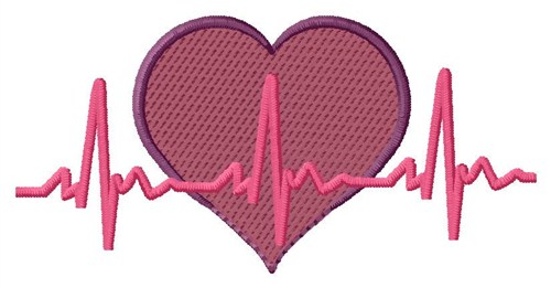 Heart Beat Machine Embroidery Design