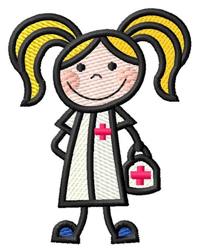 Girl Nurse Machine Embroidery Design