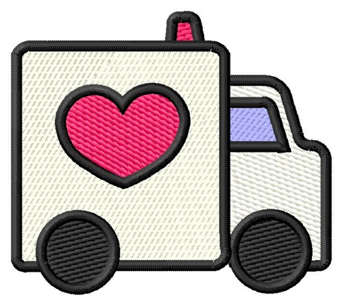Cartoon Ambulance Machine Embroidery Design