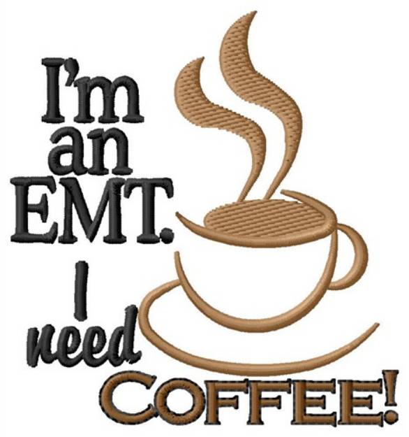 Picture of I Need Coffee Machine Embroidery Design