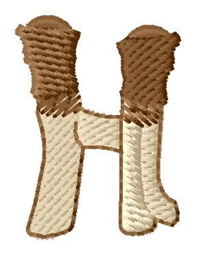Horn H Machine Embroidery Design