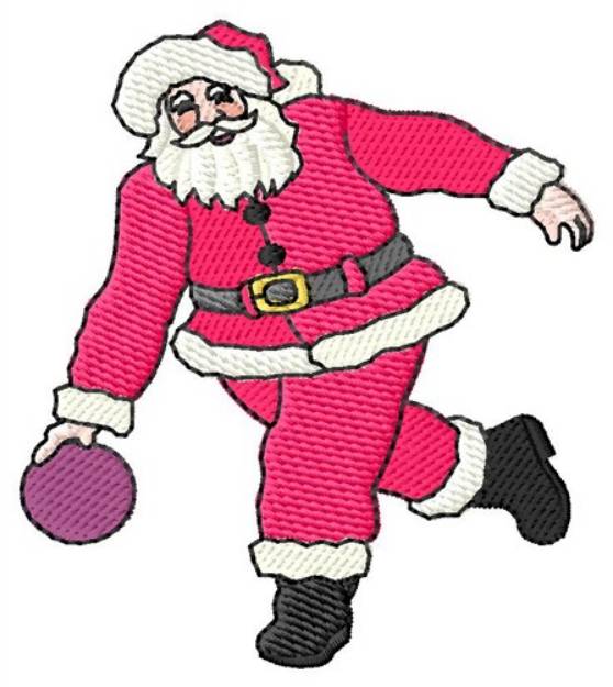 Picture of Bowling Santa Machine Embroidery Design