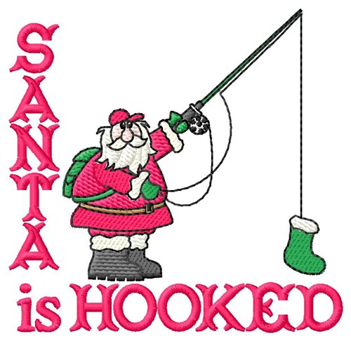 Santa Is Hooked Machine Embroidery Design