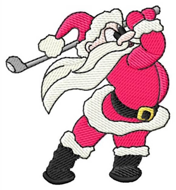 Picture of Golfing Santa Machine Embroidery Design