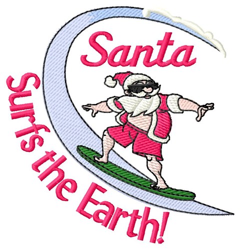 Surfs The Earth Machine Embroidery Design