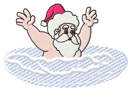 Swimming Santa Machine Embroidery Design