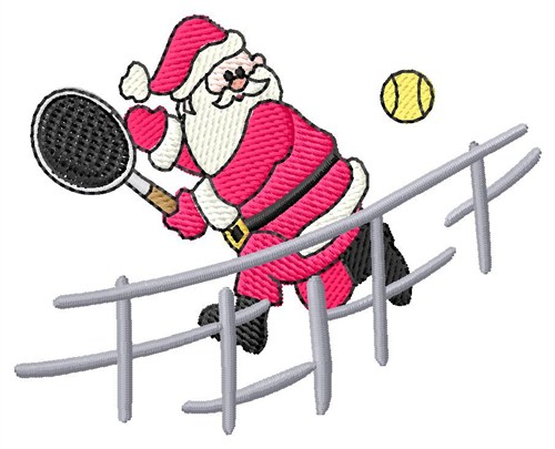 Tennis Santa Machine Embroidery Design