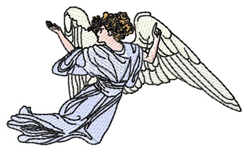 Flying Angel Machine Embroidery Design