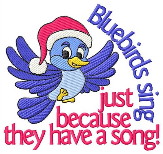 Picture of Bluebirds Sing Machine Embroidery Design