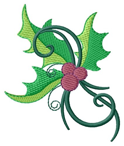 Holly Machine Embroidery Design