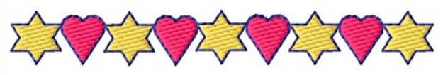 Picture of Star & Heart Border Machine Embroidery Design