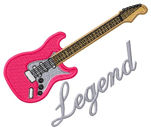 Guitar Legend Machine Embroidery Design