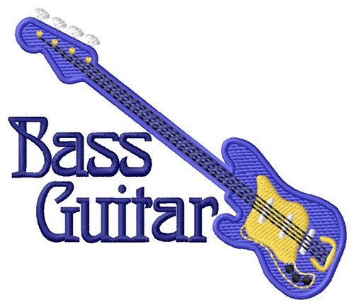 Bass Guitar Machine Embroidery Design
