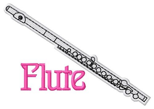 Flute Machine Embroidery Design