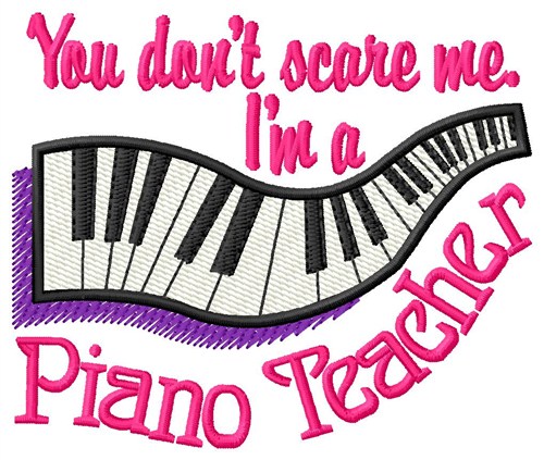 Piano Teacher Machine Embroidery Design