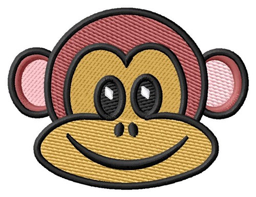 Monkey Face Machine Embroidery Design