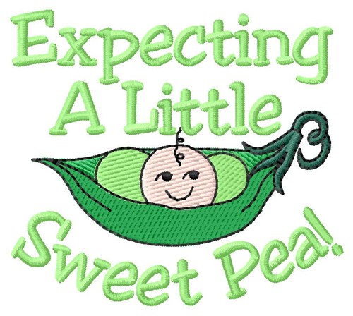 Expecting Sweet Pea Machine Embroidery Design