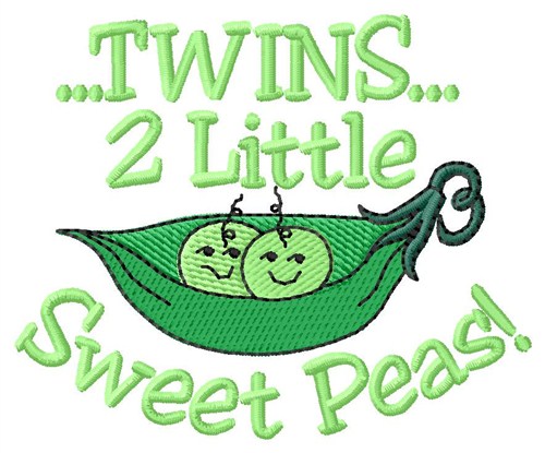 Twin Sweet Peas Machine Embroidery Design