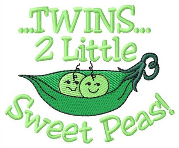 Picture of Twin Sweet Peas Machine Embroidery Design