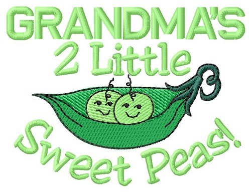 Grandmas 2 Peas Machine Embroidery Design