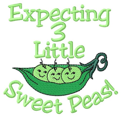 Expecting 3 Peas Machine Embroidery Design