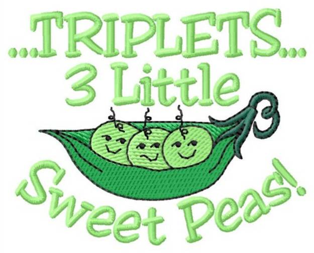 Picture of Triplets 3 Peas Machine Embroidery Design