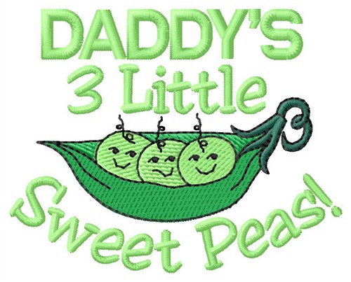Daddys 3 Peas Machine Embroidery Design