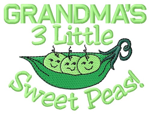 Grandmas 3 Peas Machine Embroidery Design
