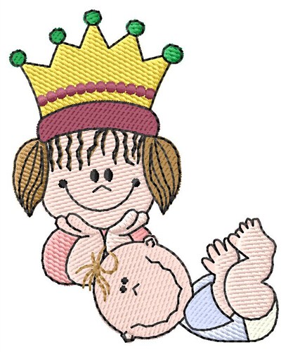 Queen And Baby Boy Machine Embroidery Design
