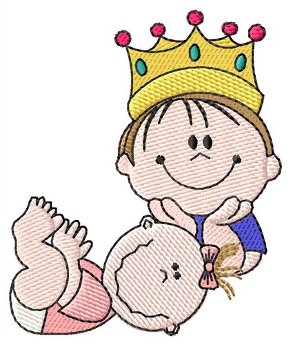 King And Baby Girl Machine Embroidery Design