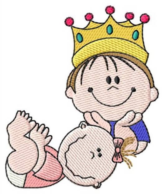 Picture of King And Baby Girl Machine Embroidery Design