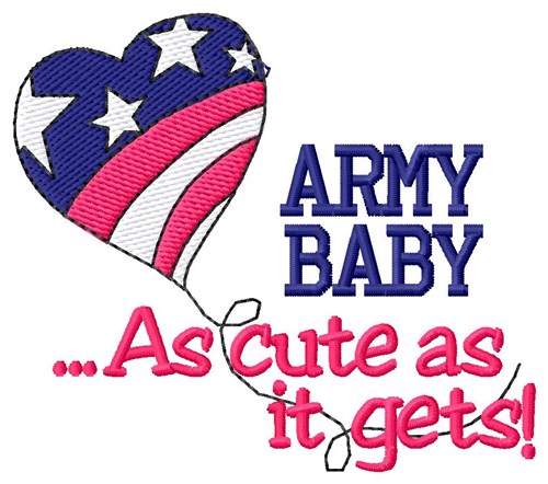 Army Baby Machine Embroidery Design