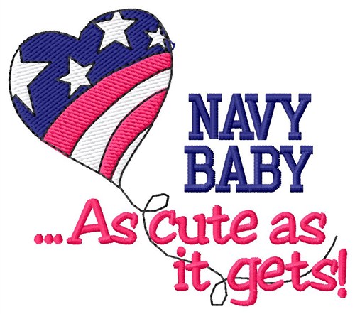 Navy Baby Machine Embroidery Design
